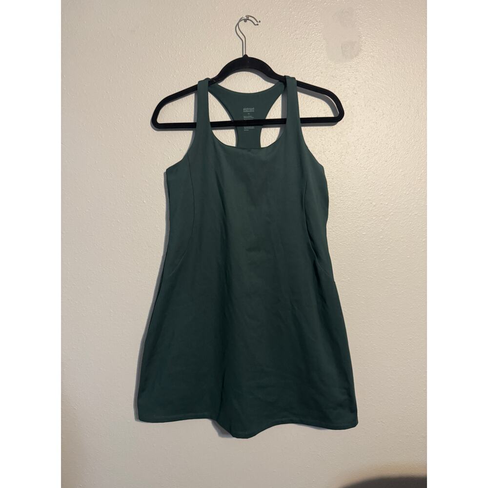 girlfriend collective forest green tank dress